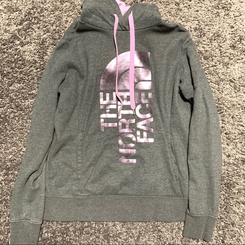 A Grey North Face Sweatshirt